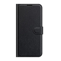 Etui en PU Peau de Litchi Magnétique avec support noir pour votre Oppo Find X3 Pro/Find X3