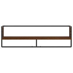 Avis vidaXL Étagère murale avec barre chêne marron 100x25x30 cm