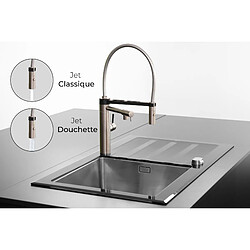 Essebagno Heritage mitigeur évier à douchette façon inox