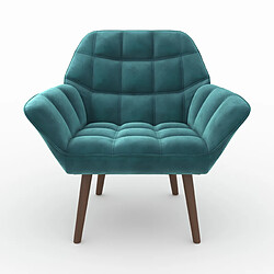 Acheter Rendez Vous Deco Fauteuil Simba en velours bleu canard