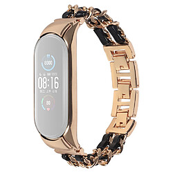 Bracelet en métal or rose/noir pour votre Xiaomi Mi Band 3/4