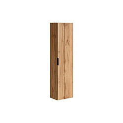 Vente-Unique Meuble de salle de bain suspendu strié avec vasque à encastrer et colonne - Coloris naturel clair - 80 cm - ZEVARA pas cher