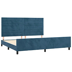 Acheter Maison Chic Lit adulte - Cadre Structure de lit avec tête de lit Contemporain Bleu foncé 200x200 cm Velours -MN65811