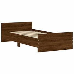 Avis Maison Chic Lit adulte - Lit simple Cadre de lit,Structure du lit Contemporain chêne marron 100x200 cm bois d'ingénierie -MN54608