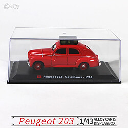 Universal Véhicule en alliage 1: 43 modèle Peugeot 203 Casablanca Moule Moulé Métal Voiture Boîte d'affichage Métal Voiture Couleur Haute Simulation Jouet Moulé sous pression(Rouge)