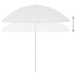 Avis vidaXL Parasol de plage Hawaii blanc 300 cm