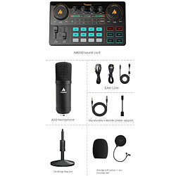 Acheter Universal Lite AM200 S1 Tous les microphones de prise de vue Kit de mélangeur Carte son Audio Podocaster avec condenseur Microphone Casque Téléphone Portable | Microphone