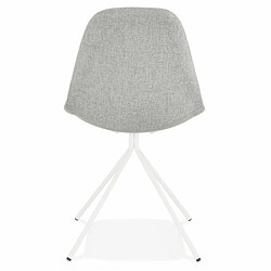 Paris Prix Chaise Design en Tissu Monica 84cm Gris & Blanc pas cher