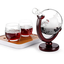 Verres Whisky Carafe Globe Set pour Liqueur, Bourbon, Vodka 850ml