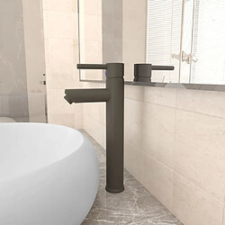 vidaXL Mitigeur de salle de bain Gris 12x30 cm