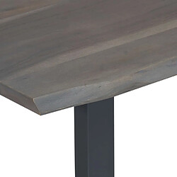 Avis Maison Chic Table basse pour salon | Table à café avec bord naturel Gris 115x60x40 cm Bois d'acacia -GKD15634