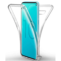 Htdmobiles Coque silicone gel fine 360 integrale pour Samsung Galaxy S10e + film ecran - TRANSPARENT