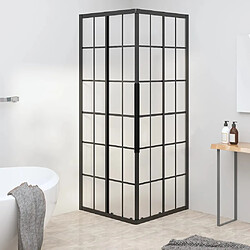 vidaXL Cabine de douche ESG dépoli 70x70x180 cm Noir