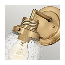 Elstead Lighting Applique murale Salle de bains Hinkley Acier,verre grainé transparent Laiton Héritage