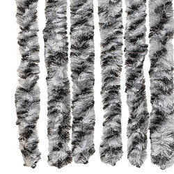 Acheter vidaXL Rideau anti-mouches gris et noir et blanc 100x220 cm chenille