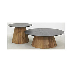 Acheter Aubry Gaspard Table basse en pin recyclé naturel et noir Grand modèle.