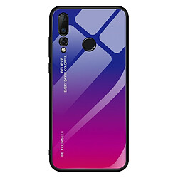 Wewoo Coque Pour Huawei Nova 4 Gradient Color Glass Case Rouge Bleu