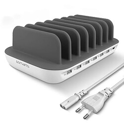 Station de charge Multi-appareils 6x Ports USB 1x Port USB-C 4Smarts Blanc