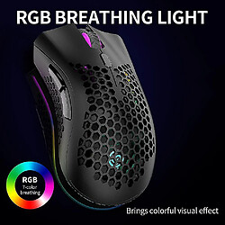 Acheter Universal Souris de jeu sans fil à 2,4 GHz avec effet lumineux RVB 3 souris en nid d'abeille DPI creused réglable