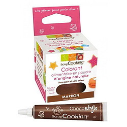 Scrapcooking Colorant alimentaire naturel en poudre Marron + Stylo chocolat