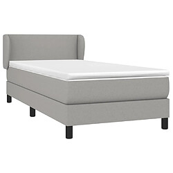 Avis Maison Chic Lit Adulte - Lit simple Lit à sommier tapissier avec matelas moelleux - Meuble de Chambre - Gris clair 80x200 cm Tissu -MN71255