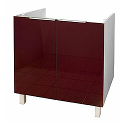 Acheter Berlioz Creations CE8BD Meuble Bas de Cuisine sous-Evier Evier Bordeaux Haute Brillance 80 x 52 x 83 cm