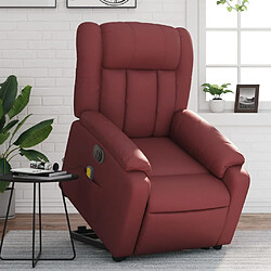 Maison Chic Fauteuil Relax pour salon, Fauteuil inclinable de massage électrique rouge bordeaux -GKD81004