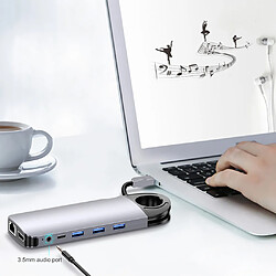 Acheter Hub USB C 10 en 1 avec port Ethernet PD / Gigabit / USB3.0 / TF / SD / HDMI / VGA / 3,5 M audio