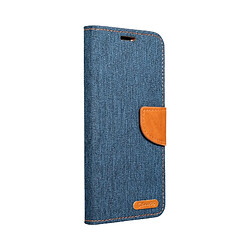 Caseink Coque Etui Canvas Book Pour Samsung A52 5G Bleu Marine