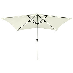 Maison Chic Parasol Jardin | Parasol avec LED et mat en acier Sable 2x3 m - GKD11955