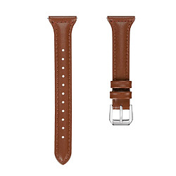 Bracelet en cuir véritable 22 mm, marron pour votre Samsung Galaxy Watch3 45mm/Huawei Watch GT 2 Pro