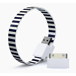 Mohzy Bracelet câble USB vers micro USB avec adaptateur station et micro USB pour iPhone et iPod Navy lite