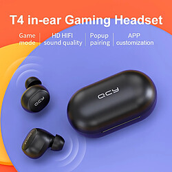 Universal QCY T4 Mini V5.0 Casque Bluetooth Véritable Casque sans fil Casque stéréo 3D Double microphone Boîte de recharge Casque Bluetooth