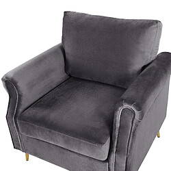 Beliani Fauteuil VIETAS Velours Gris foncé pas cher