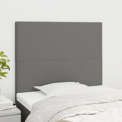 Maison Chic Lot de 2 Têtes de lit design pour chambre - Décoration de lit Gris foncé 100x5x78/88 cm Tissu -MN36435