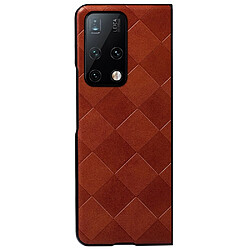 Coque en TPU + PU texture grille, antichoc rouge pour votre Huawei Mate X2