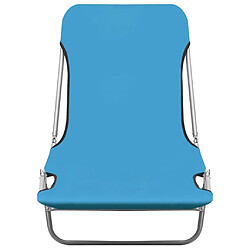 Avis Maison Chic Lot de 2 Chaises longues pliables | Bain de soleil Relax | Transat Acier et tissu Bleu -GKD75590