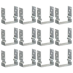 vidaXL Piquets de clôture 12 pcs Argenté 14x6x15 cm Acier galvanisé