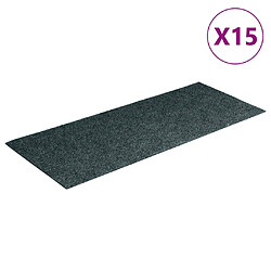 vidaXL Tapis d'escalier autocollants Rectangulaire 15 pcs 60x25cm Vert