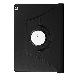 Etui en PU grain de litchis stand smart tablet avec bande élastique noir pour votre Huawei MediaPad M3 Lite 10