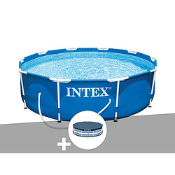 Kit piscine tubulaire Intex Metal Frame ronde 3,05 x 0,76 m + Bâche de protection