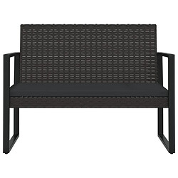 Helloshop26 Banc de jardin meuble de patio d'extérieur terrasse avec coussins noir 106 cm résine tressée 02_0011636