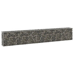 vidaXL Mur en gabion avec couvercles Acier galvanisé 300x30x50 cm