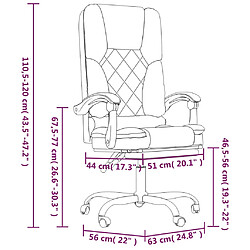 vidaXL Fauteuil de massage inclinable de bureau Blanc Similicuir pas cher