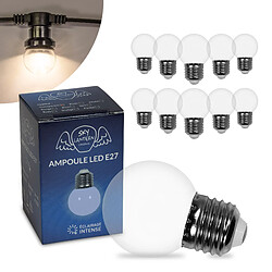 SkyLantern Lot de 10 Ampoules Guirlande Guinguette Led E27 Transparentes