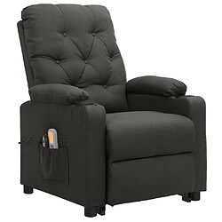 vidaXL Fauteuil de massage inclinable Gris foncé Tissu