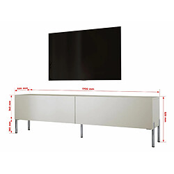 Avis 3XELIVING Meuble TV en couleur Cachemire avec pieds droits en chrome, D: l : 170 cm, H : 52 cm, P : 32 cm