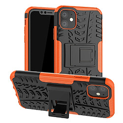 Wewoo Coque Rigide Pour iPhone 11 Texture TPU + PC Case antichoc avec support Orange