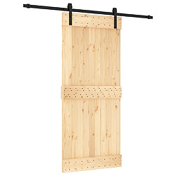 vidaXL Porte coulissante et kit de quincaillerie 90x210 cm pin massif