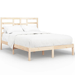 vidaXL Cadre de lit sans matelas bois massif 135x190 cm